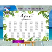 Tropical Seating Charts,Greenery Seating Plan,(113)